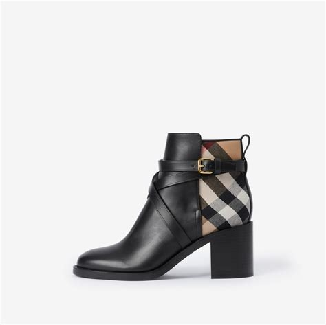 burberry quilted leather ankle boots|House Check and Leather Ankle Boots in Black/archive beige.